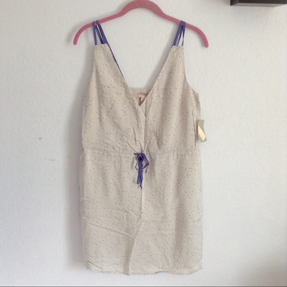 FOREVER 21 strappy surplice dress purple polka dot
